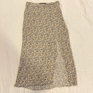 Abercrombie & Fitch Floral Slit Midi Skirt